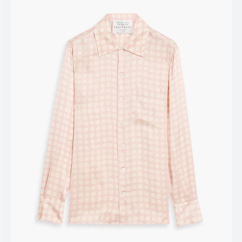NWT EQUIPMENT 100% Silk 
Archive 19 Polka-dot Button-down Shirt